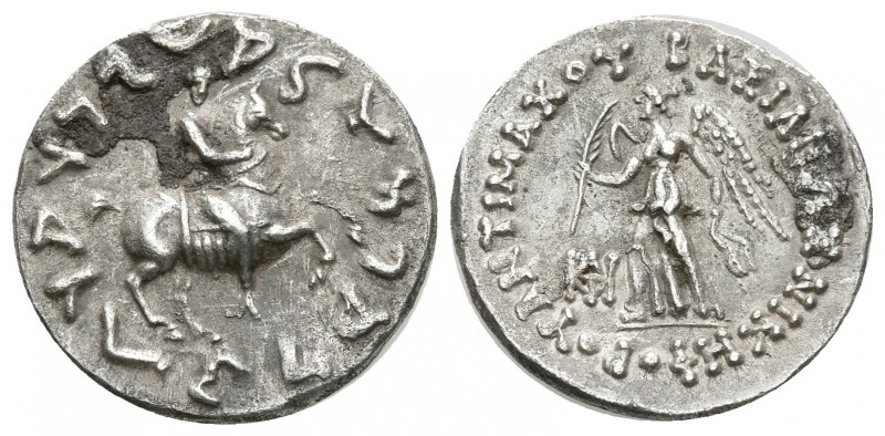 BAKTRIA. Antimachos II Nikephoros. Dracma. 160-155 a.C. Indo-Grecia. A/ Antimach...