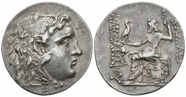 REINO DE MACEDONIA. Alejandro III Magno. Tetradracma. 175-125 a.C. Mesembria. A/ Cabeza de Herakles con piel de león a derecha. R/ Zeus sedente a izqu...