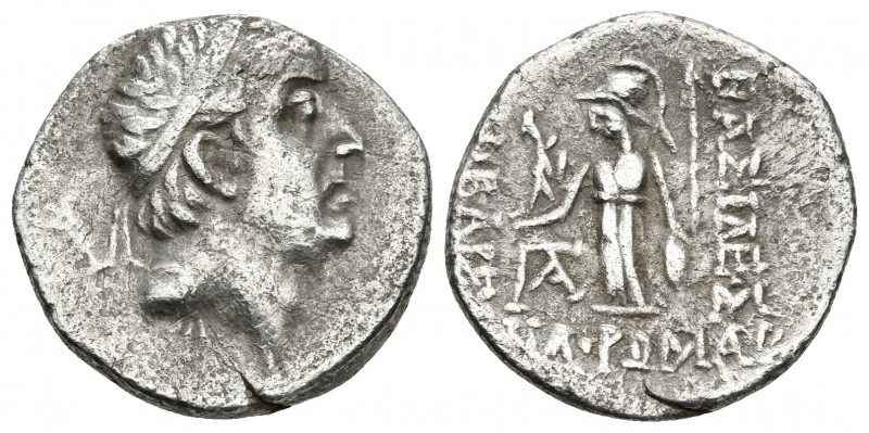 REYES DE CAPPADOCIA. Ariobarzanes I Philoromaios. Dracma. 96-63 a.C. A/ Cabeza c...