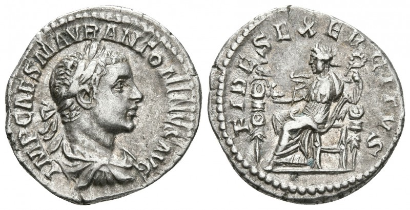HELIOGABALO. Denario. 218-222 d.C. Roma. A/ Busto laureado y drapeado con coraza...