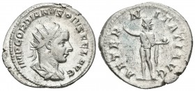 GORDIANO III. Antoniniano. 241-243 d.C. Roma. A/ Busto radiado y drapeado con coraza a derecha. IMP GORDIANVS PIVS FEL AVG. R/ Sol estante a izquierda...