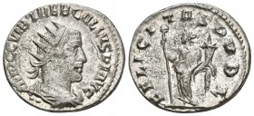 TREBONIANO GALO. Antoniniano. 251-253 d.C. Antioquía. A/ Busto radiado y drapeado con coraza a derecha. IMP C C VIB TREB GALLVS P F AVG. R/ Felicitas ...