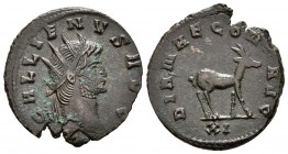 GALIENO. Antoniniano. 267-268 d.C. Roma. A/ Busto radiado a derecha. GALLIENVS AVG. R/ Antílope a derecha. DIANAE CONS AVG, en exergo XI. RIC 181. Ae....