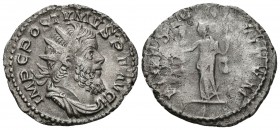 POSTUMO. Antoniniano. 260-269 d.C. Mediolanum. A/ Busto radiado y drapeado con coraza a derecha. IMP C POSTVMVS P F AVG. R/ Fides estante a izquierda ...