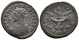 PROBO. Antoniniano. 280 d.C. Cyzicus. A/ Busto radiado a izquierda, visitiendo manto imperial y portando cetro rematado en águila. IMP C M AVR PROBVS ...