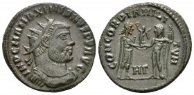 MAXIMIANO. Antoniniano. 295-299 d.C. Heraclea. A/ Busto radiado y con coraza a derecha. IMP C M A MAXIMIANVS PF AVG. R/ Júpiter estante a izquierda po...
