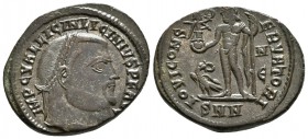 LICINIO I. Follis. 313-317 d.C. Nicomedia. A/ Busto laureado a derecha. IMP C VAL LICIN LICINIVS P F AVG. R/ Júpiter a izquierda sosteniendo victoria ...