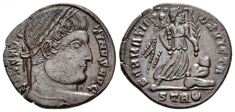 CONSTANTINO I. Follis. 323-324 d.C. Treveri (Trier). 2º Oficina. A/ Busto laurea...