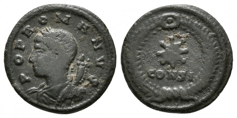CONSTANTINO I. Series conmemorativas. Follis. 330 d.C. Constantinopolis. A/ Bust...