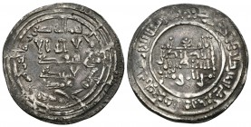 CALIFATO DE CORDOBA. Abd Al-Rahman III. Dirham. 333H. Al-Andalus. V-404. Ar. 2,39g. Pátina. MBC+.