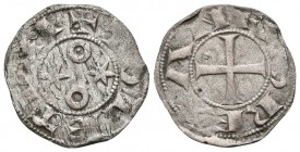 ALFONSO VI. Dinero. (1073-1109). Toledo. Punto interior en el roel superior. Mozo A6:6.2; AB 8.2. Ve. 0,81g. MBC-.