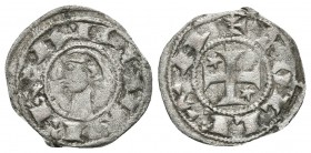 ALFONSO VIII. Obolo-Meaja. (1158-1214). Toledo. R/ TOLETA. AB 26.1 (Alfonso I) como óbolo; Mozo A8:29.1. Ve. 0,30g. MBC+. Escasa.