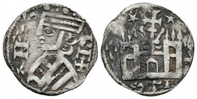 ALFONSO VIII. Dinero. (1158-1214). Toledo. Estrellas a ambos lados. AB 205. Ve. 0,86g. MBC+.