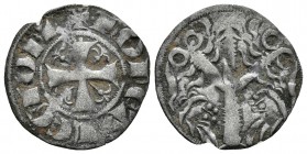 SANCHO IV. Dinero. (1284-1295). Salamanca. Mozo S4:2.1; AB. 212 como Fernando III. Ve. 0,67g. MBC. Escasa.