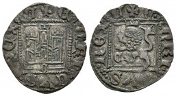 ENRIQUE II. Novén. (1368-1379). Zamora. C bajo el castillo y C delante del león. AB 501.3. Ve. 0,83g. MBC+.