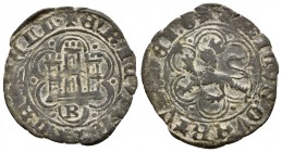 ENRIQUE IV. Blanca. (1454-1474). Burgos. A/ Leyenda: + ENRICVS : REX : CASTELL. R/ Leyenda: ENRICVS : CARTVS : DEI : D. AB 816var. Ve. 1,51g. MBC.