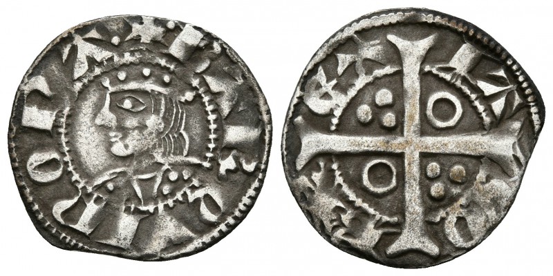 JAIME II. Dinero. (1291-1327). Barcelona. Cru.V.S. 340.1; Cru.C.G. 2158. Ar. 0,9...