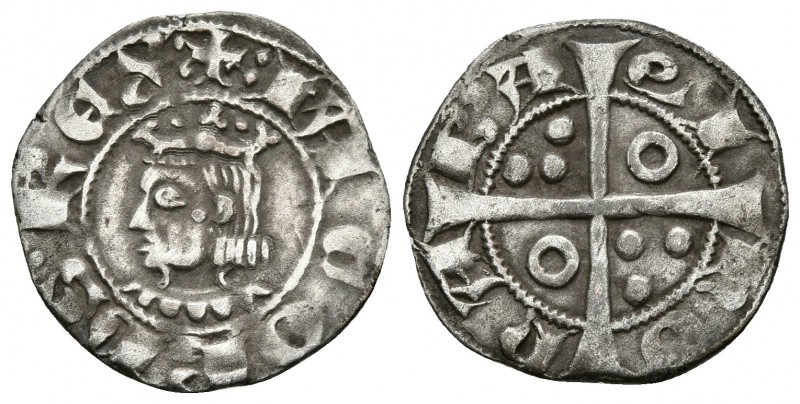 JAIME II. Dinero. (1291-1327). Barcelona. Letras A y U góticas. Cru.V.S. 344.1; ...