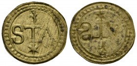 SANT FELIU. Pellofa. Girona. Cru. L. 1692. Latón. 0,30g. EBC-.