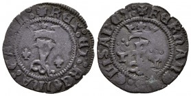 REYES CATOLICOS. 1 Blanca. (1474-1504). Toledo. Cal-677; Seb. 874. Ae. 1,09g. MBC.