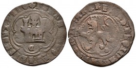 REYES CATOLICOS. 4 Maravedís. (1474-1504). Cuenca. Cal. tipo 269, falta var.; Seb. 304var.; López B-432. Ae. 7,36g. MBC-. Escasa.