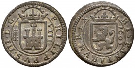 FELIPE III. 8 Maravedís. 1605. Segovia. Cal-761; J.S. D-219. Ae. 5,44g. MBC.