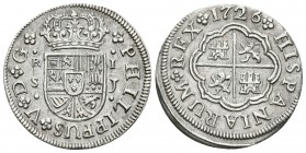 FELIPE V. 1 Real. 1726. Sevilla J. Cal-1713. Ar. 2,79g. MBC+.
