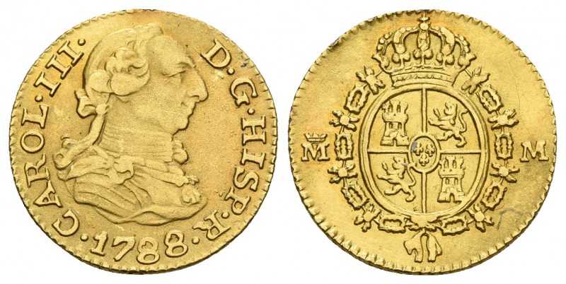 CARLOS III. 1/2 Escudo. 1788. Madrid M. Cal-781. Au. 1,73g. Soldadura cuidadosam...