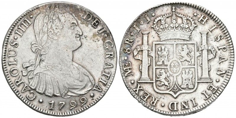 CARLOS IV. 8 Reales. 1799. Lima IJ. Cal-654. Ar. 27,39g. MBC.