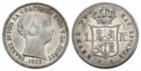 ISABEL II. 1 Real. 1852. Madrid. Cal-418. Ar. 1,34g. Conserva parte del brillo original. Bonita pátina. MBC+/MBC.