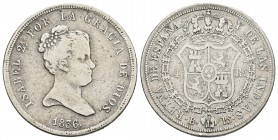 ISABEL II. 4 Reales. 1836. Barcelona PS. Cal-259. Ar. 5,57g. BC+. Escasa.