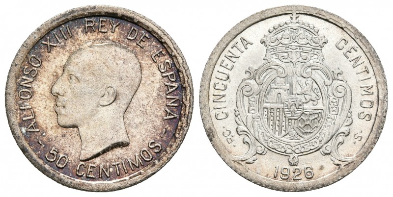 ALFONSO XIII. 50 Céntimos. 1926. Madrid PCS. Cal-64. Ar. 2,38g. Brillo original....