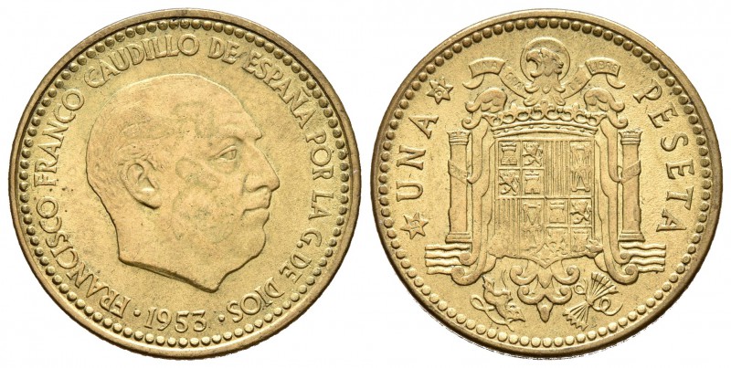 ESTADO ESPAÑOL. 1 Peseta. 1953 *19-61. Madrid. Cal-87. 3,49g. EBC.