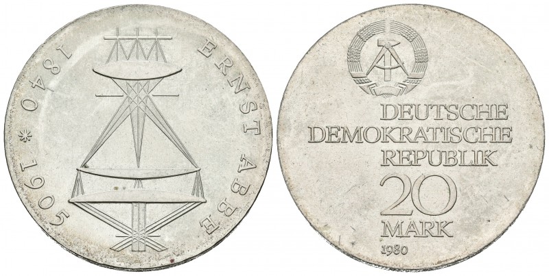 ALEMANIA. 20 Mark. 1980. Jaeger 1575. Ar. 21,04g. SC.