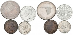 CANADA. Lote compuesto por 4 monedas. Conteniendo: 1 Cent. 1899; 25 Cents. 1940; 50 Cents. 1951 y 1 Dollar 1967. Ae/Ar. MBC+/EBC. A EXAMINAR.