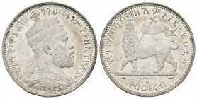 ETIOPIA. Menelik II. ¼ Birr. 1887. Paris A. Km#3. Ar. 6,98g. EBC.