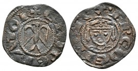ITALIA (Sicilia). Enrico VI. Denaro. (1191-1197). A nombre de Federico II. Spahr 32; MIR 58. Ve. 0,47g. MBC.