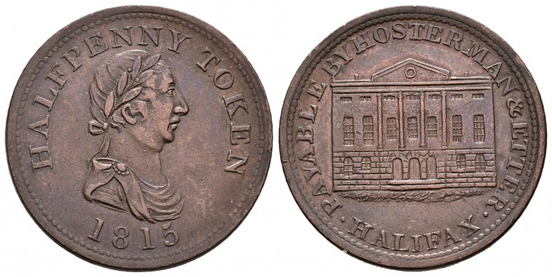 NUEVA ESCOCIA. 1/2 Penny-Token. 1815. HOSTERMAN & ETTER. Br-883; NS-10B1. Ae. 5,...