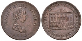 NUEVA ESCOCIA. 1/2 Penny-Token. 1815. HOSTERMAN & ETTER. Br-883; NS-10B1. Ae. 5,96g. MBC+. Escasa.