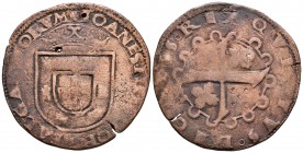 PORTUGAL. Joao III. 10 Reis-1 Patacao. (1521-1557). Lisboa. Corona con puntos. Gomes 15.02. Ae. 14,07g. BC+.