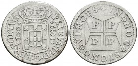 PORTUGAL. Pedro II. Tostao-100 Reis. 1689. Porto. Gomes 52.01. Ar. 4,13g. MBC-.