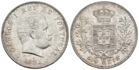 PORTUGAL. Carlos I. 500 Reis. 1891. Km#535. Ar. 12,42g. SC-.