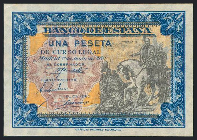 1 Peseta. 1 de Junio de 1940. Serie B. (Edifil 2017: 441a). SC-.