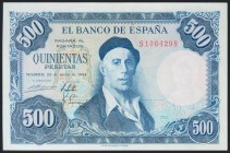 500 Pesetas. 22 de Julio de 1954. Puntito del papel. Serie S. (Edifil 2017: 468b). SC-.