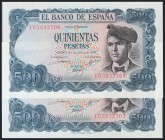 500 Pesetas. 23 de Julio de 1971. Pareja correlativa. Serie 1G. (Edifil 2017: 473a). SC.
