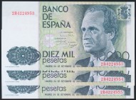 10000 Pesetas. 24 de Septiembre de 1985. Trío correlativo. Serie 2B. (Edifil 2017: 481a). SC.