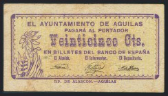 AGUILAS (MURCIA). 25 Céntimos. 1 de Octubre de 1937. (González: 92). BC.