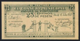 ALCOY (ALICANTE). 25 Céntimos. 12 de Julio de 1937. (González: 378). SC.