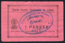 MOTRIL (GRANADA). 1 Peseta. Marca U.H.P. Comité Central de Enlace Permanente. R. González Nº 3746. Roturita en parte superior. MBC-.