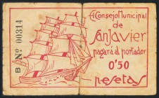 SAN JAVIER (MURCIA). 50 Pesetas. (1937ca). (González: 4680). Inusual. RC.